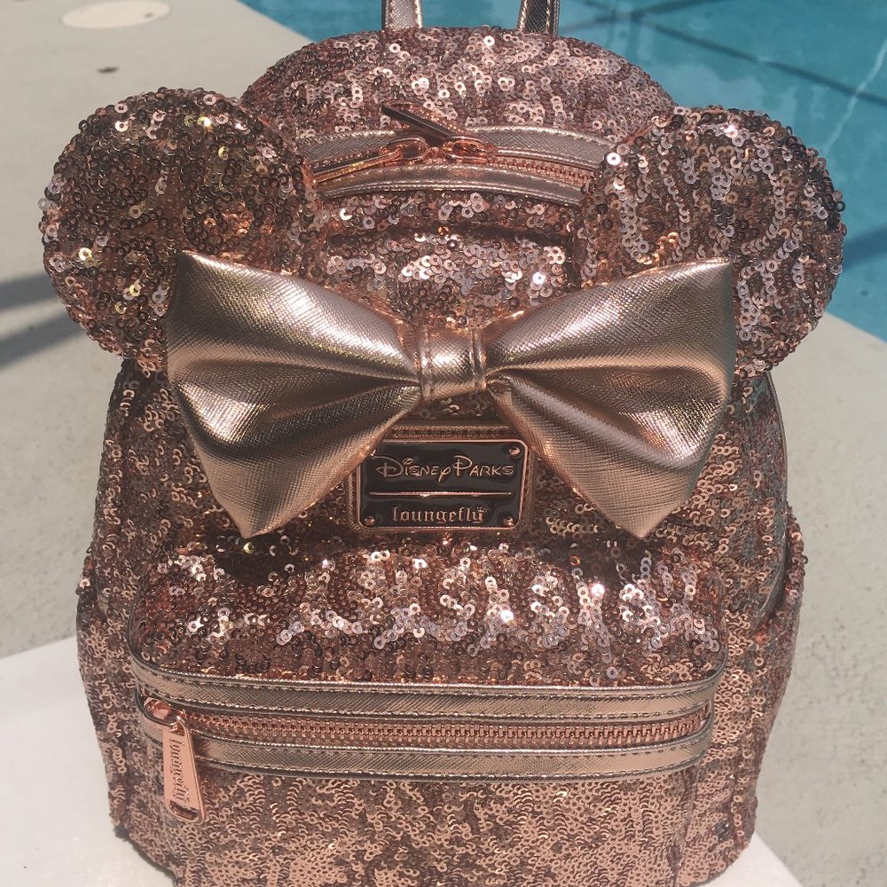 rose gold disney loungefly mini backpack